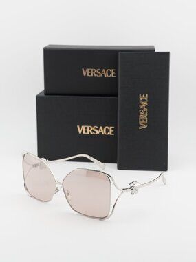 Versace VE2288 1001-5 Butterfly Sunglasses – Silver / Pink